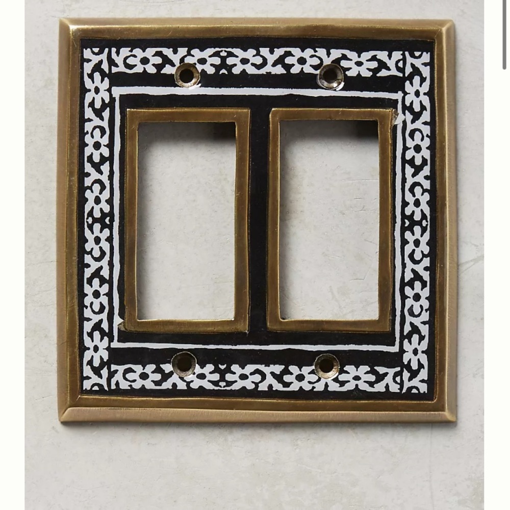 NWT Anthropologie Rosalita double rocker light switch plate
